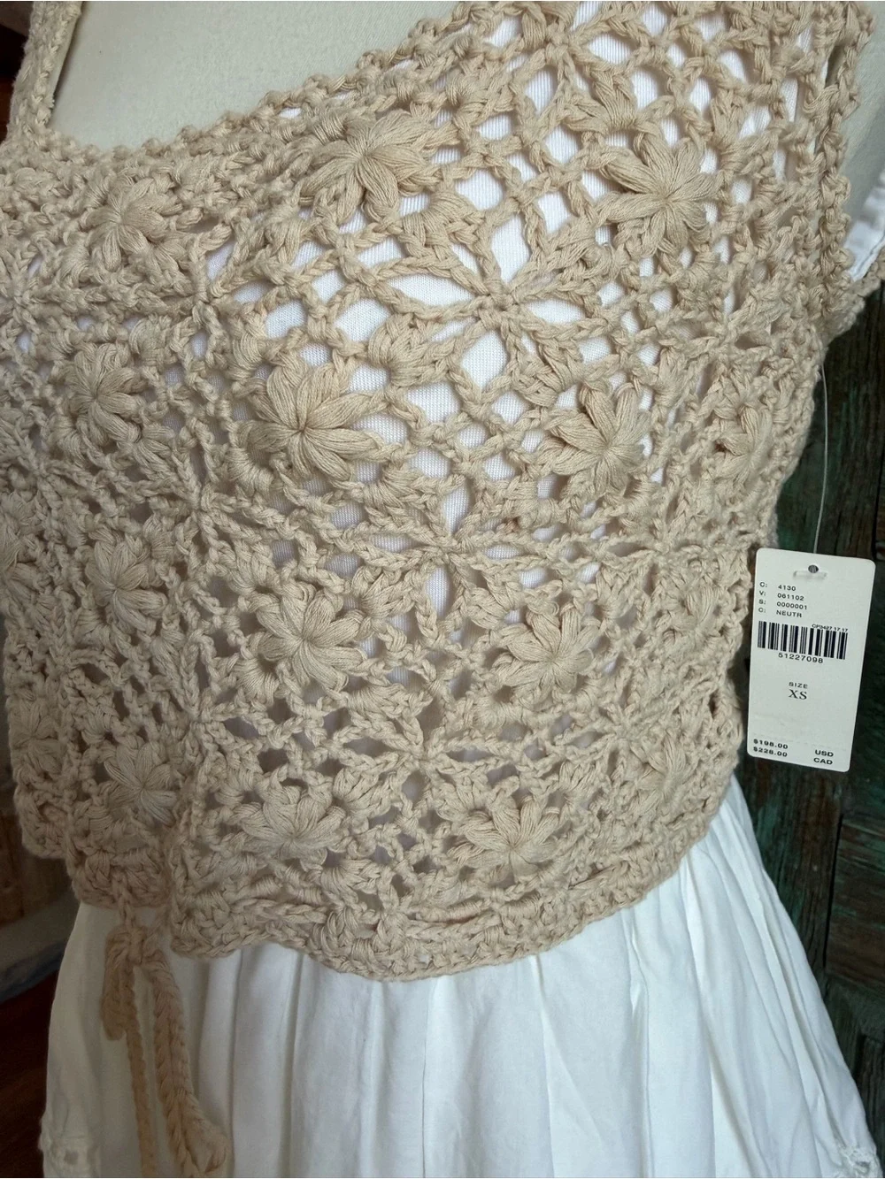 Anthropologie crochet bodice dress